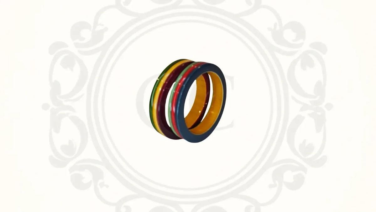 Wooden bangles ( Tri-color)
