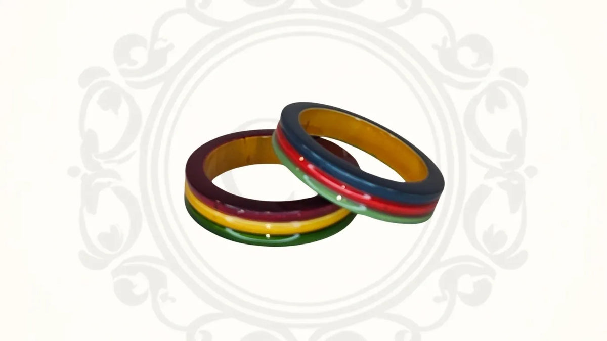 Wooden bangles ( Tri-color)