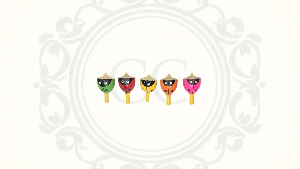Laby Bug Wooden Spin Tops