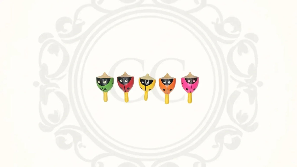 Laby Bug Wooden Spin Tops
