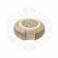 White Marble Golden Work Coasters