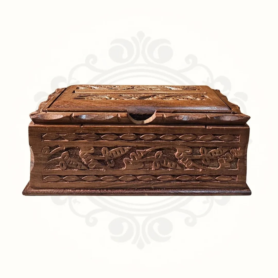Wooden Hand Carved Cigarette Dispenser