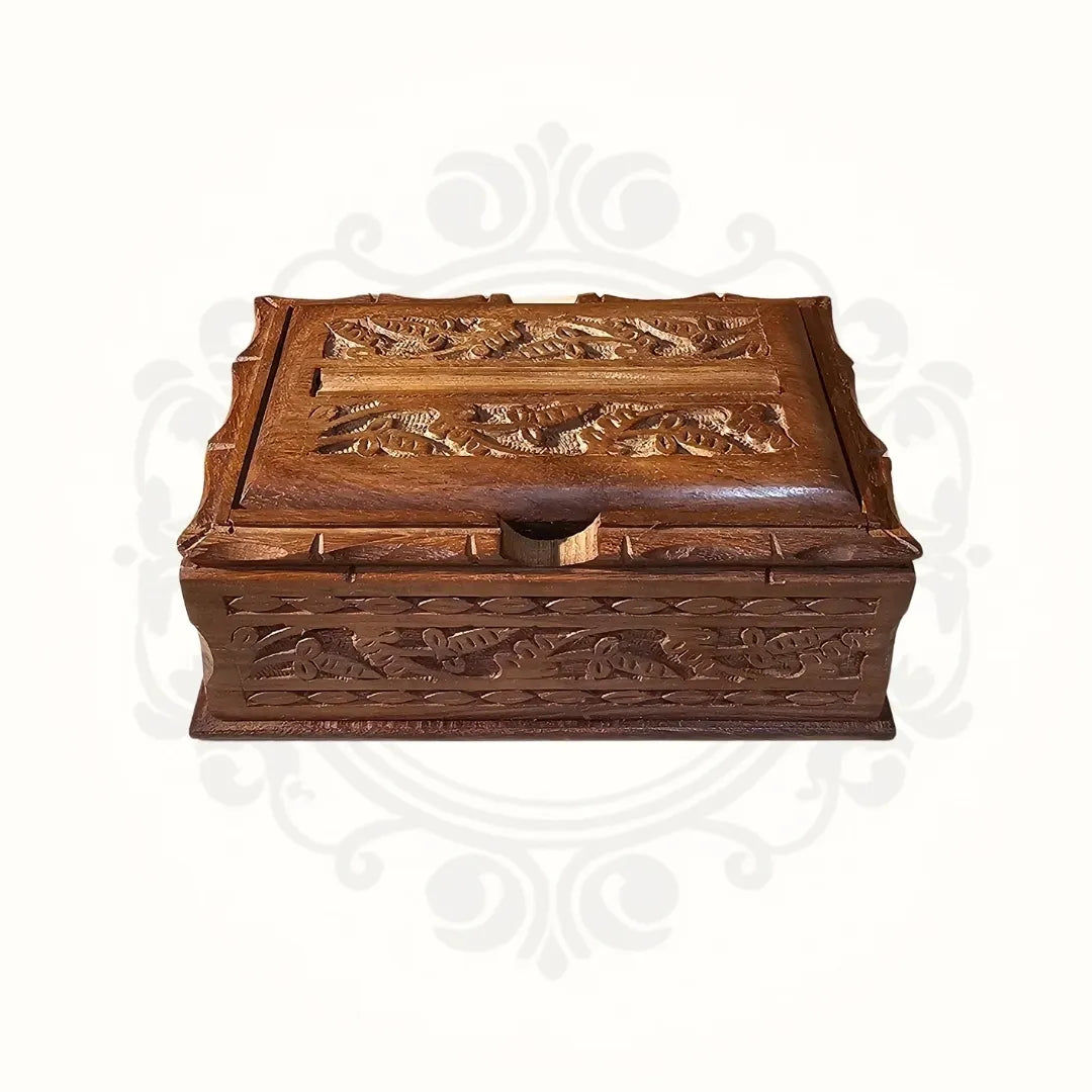 Wooden Hand Carved Cigarette Dispenser