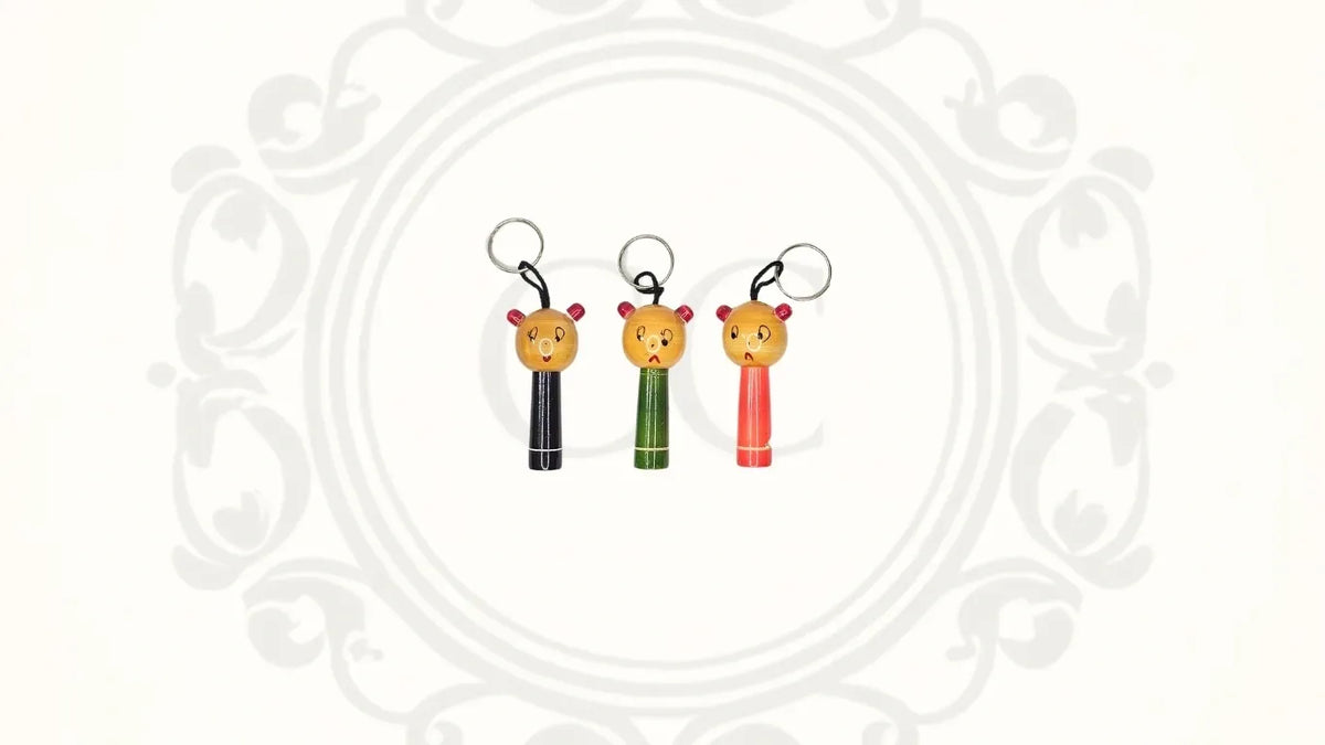 Teddy Key Chain with Whistle