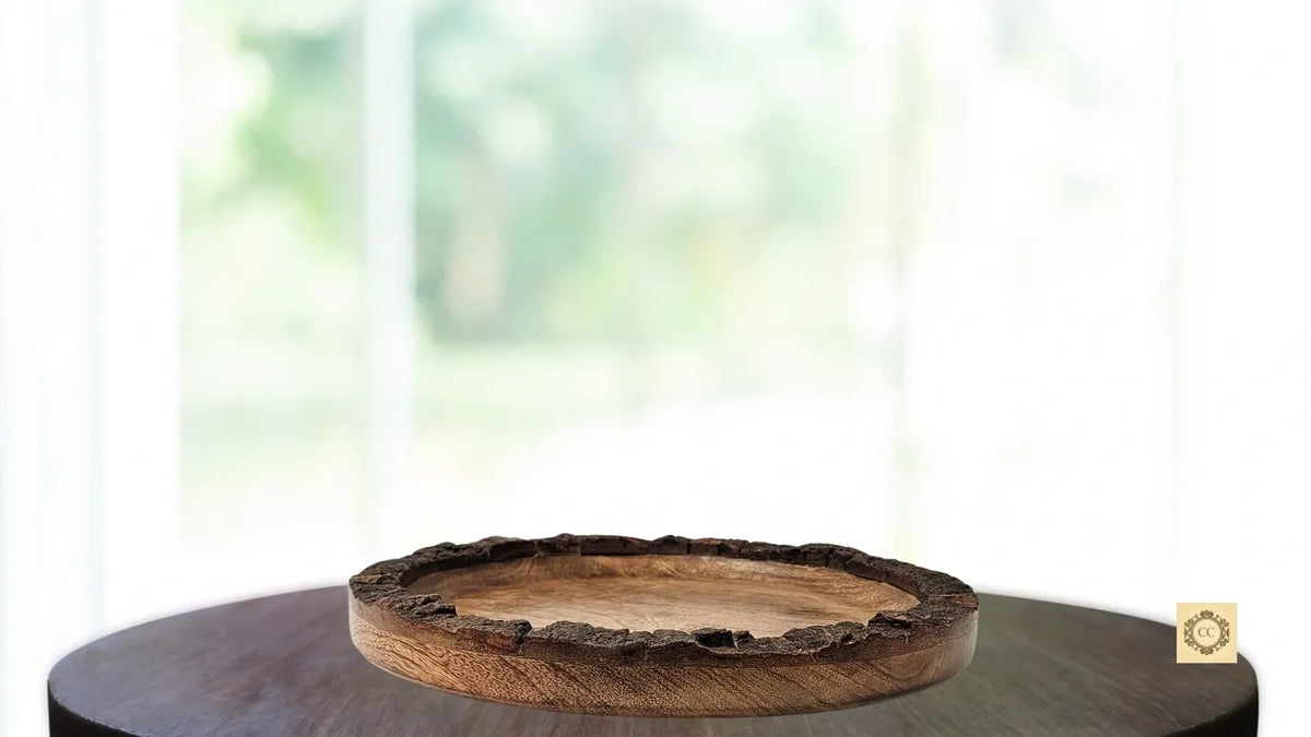 Serving Platter Bark with Melamine Coating