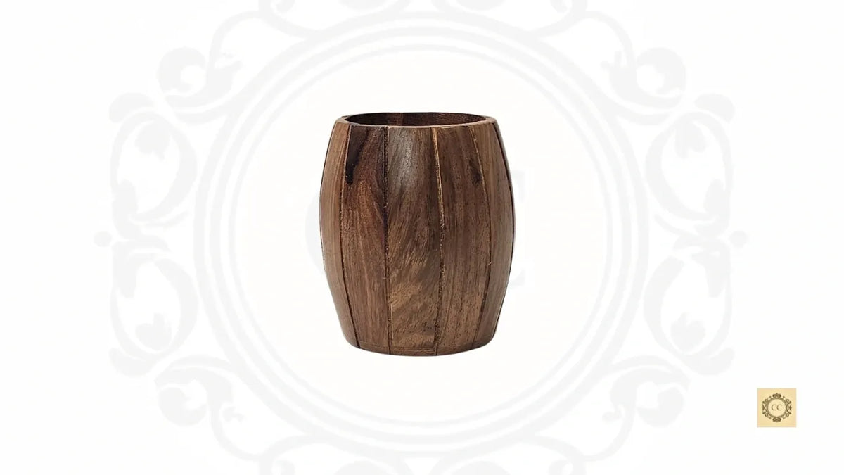 Wooden Barrel Pen / Brush Stand
