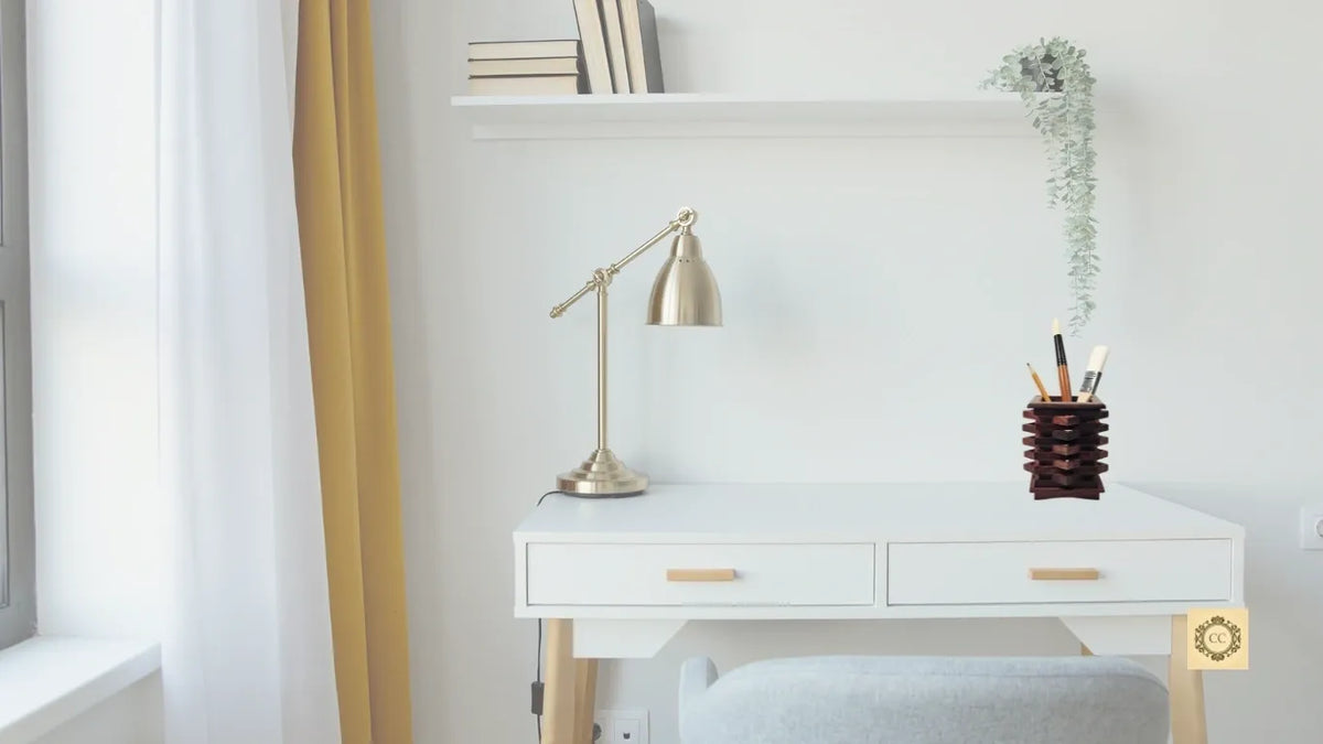 Wooden Zig Zag Pen/ Brush Stand