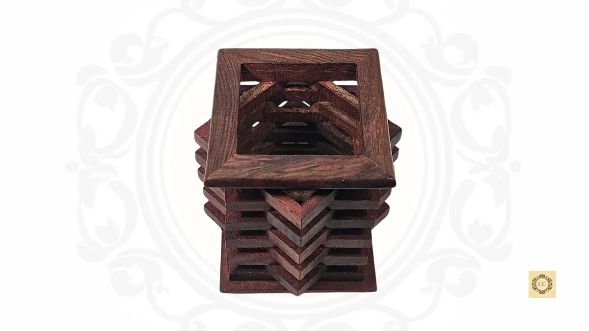 Wooden Zig Zag Pen/ Brush Stand