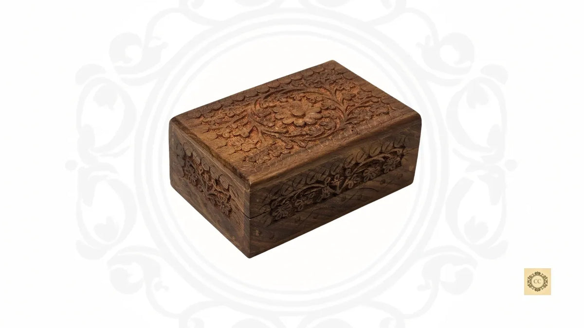 Wooden Hand-carved Jewelry Box