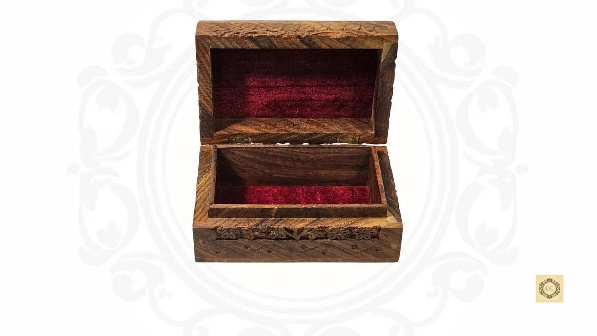 Wooden Hand-carved Jewelry Box