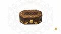 Wooden Brass Inlaid & Hand-carved Octagon Jewelry Box