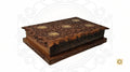 Brass Inlaid and Hand-carved Hidden Lock Jewelry Box