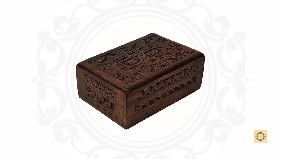 Wooden Hand-carved Hidden Lock Jewelry Box