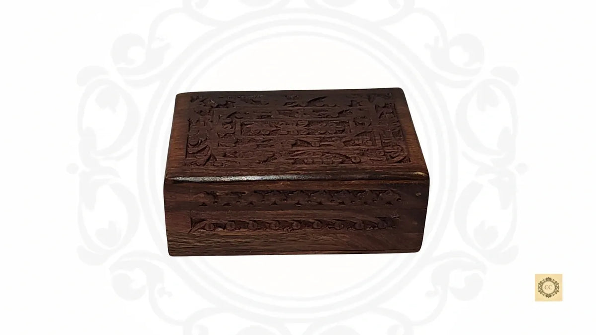 Wooden Hand-carved Hidden Lock Jewelry Box