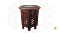 Wooden Hand-carved with Brass Inlay Octagon Folding table