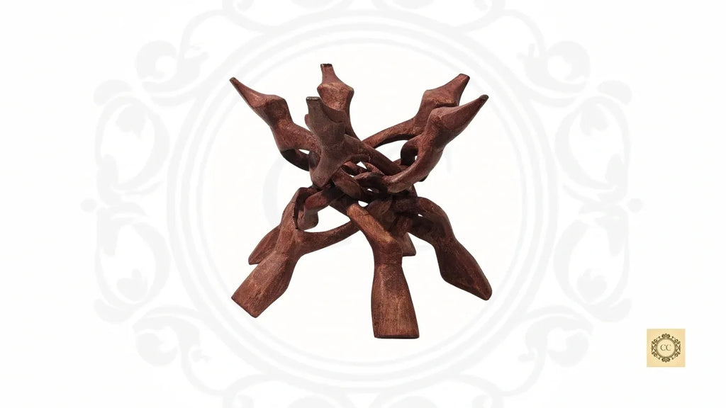 Wooden Hand-carved Cobra Bowl Stand
