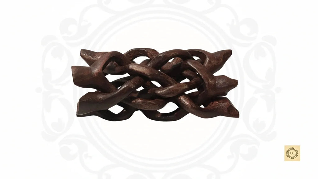 Wooden Hand-carved Cobra Bowl Stand