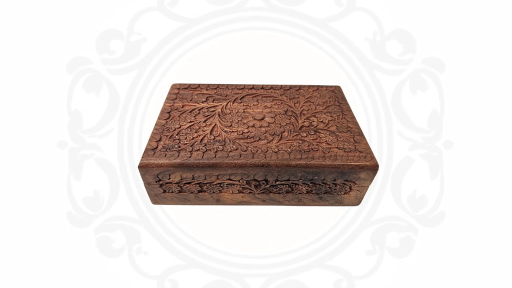 Wooden Hand Carved Antique Look Box
