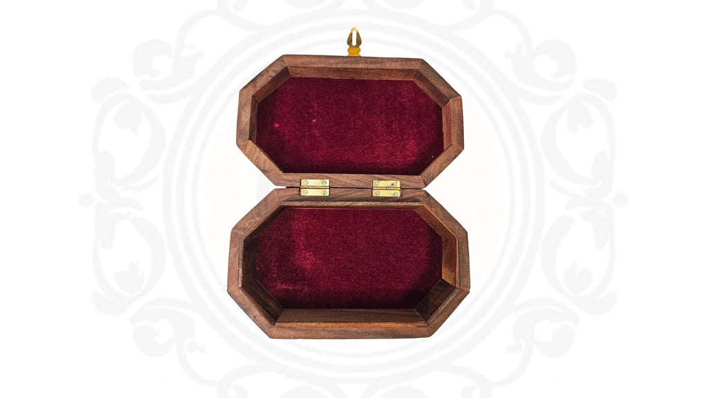 Wooden cut work and brass inlaid box
