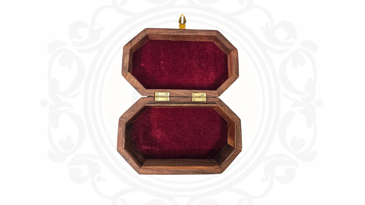 Wooden cut work and brass inlaid box