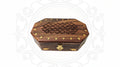 Wooden cut work and brass inlaid box