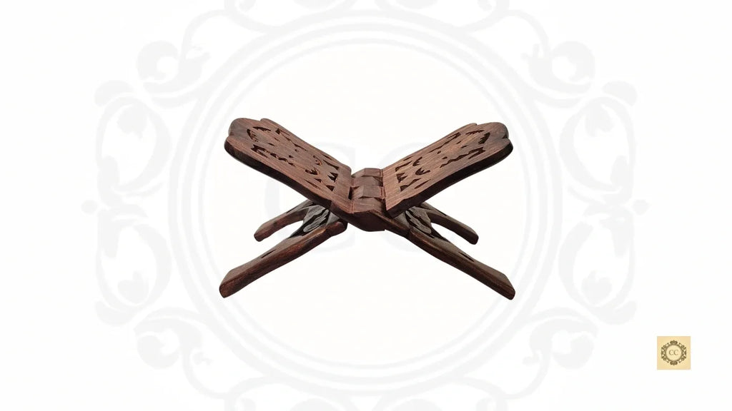 Wooden Floral Hand Carved Rehal/Book Stand
