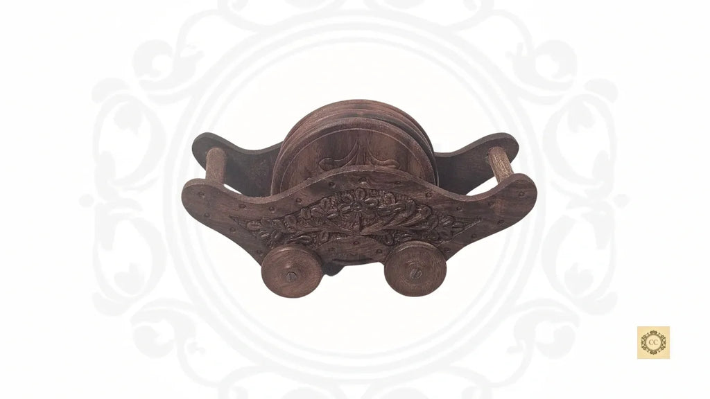 Cart Wooden Coaster Set