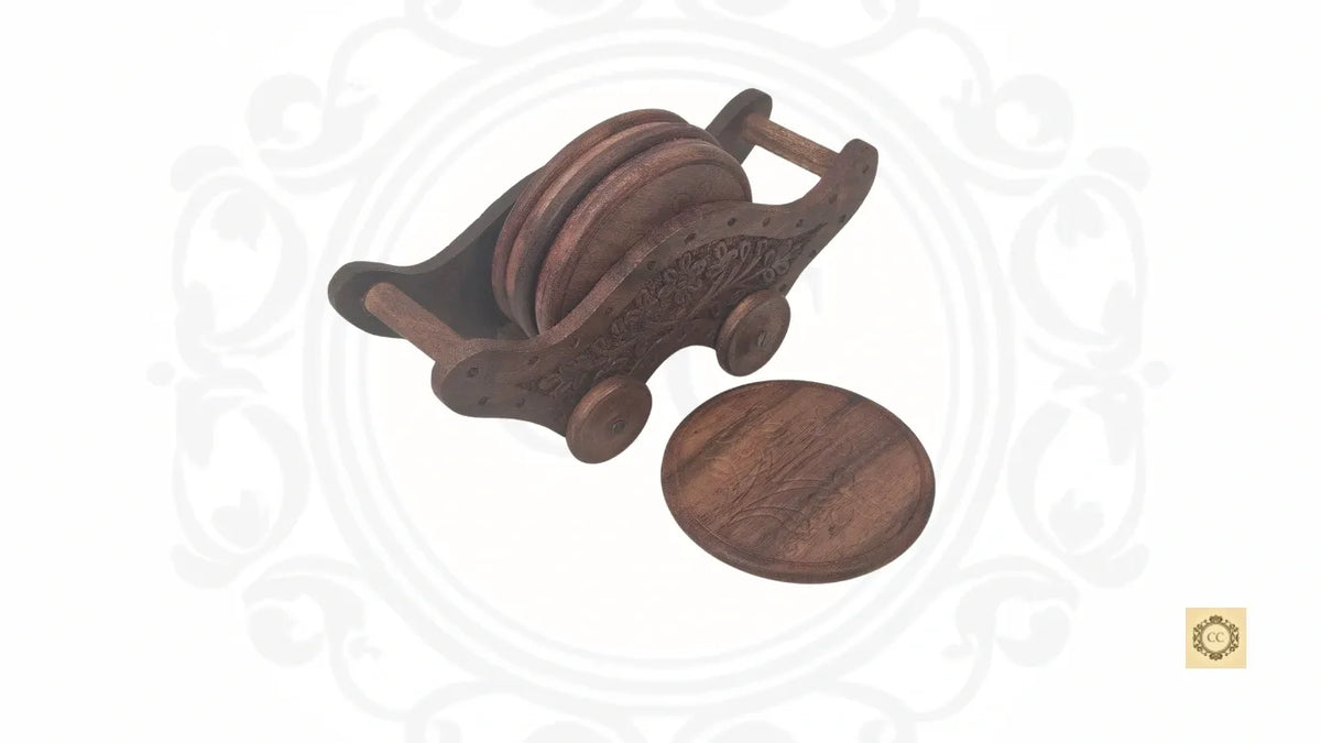 Cart Wooden Coaster Set