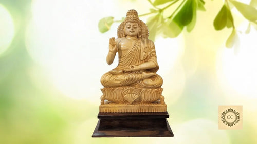 Buddha Hand Carved Wooden Statue/ Sculpture