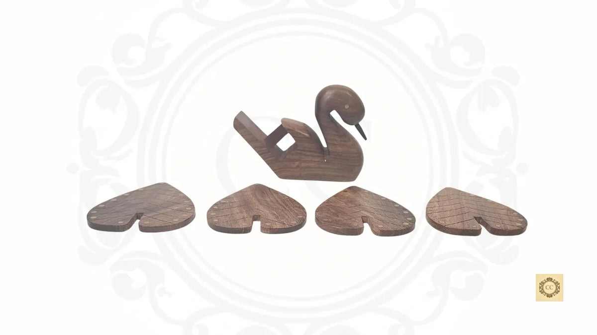 Swan Wooden Coaster Set