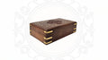 Wooden Hand Carved and Brass Inlaid Jewellery box