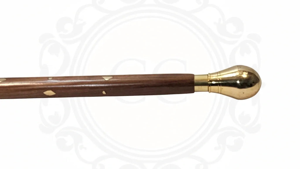 Wooden Brass Inlaid Wooden Rule Stick