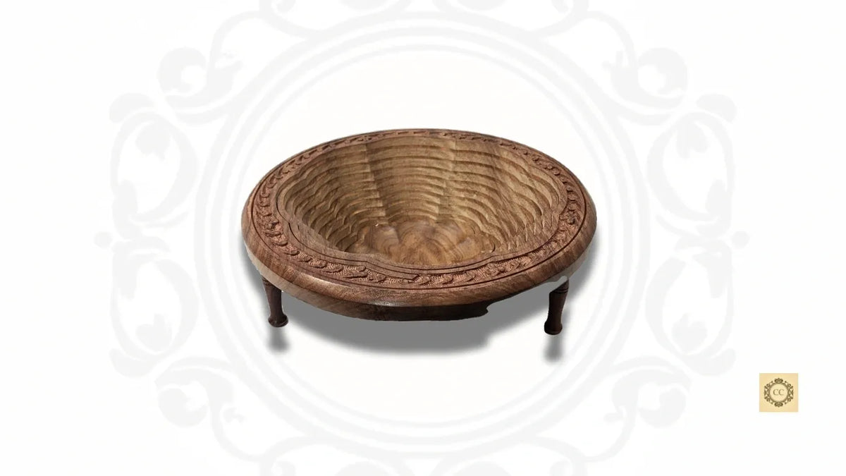 Wooden Flower Foldable Fruit Basket