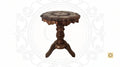 Solid Wood Hand-carved Brass Inlaid Three Leg Folding Table